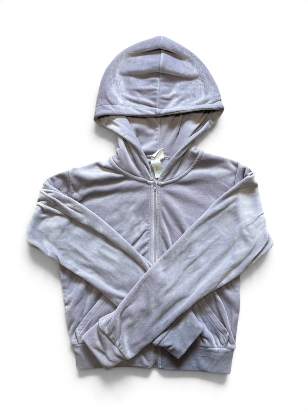 H&M Grey Velour Hooded Zip Jacket Size XS
